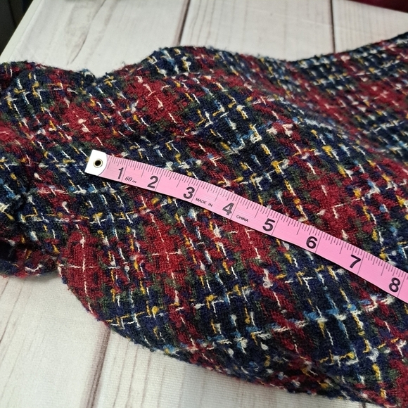 2 FOR 20 SALE St. John’s Bay Plaid Fringe Toggle Button Poncho One Size - Picture 10 of 11